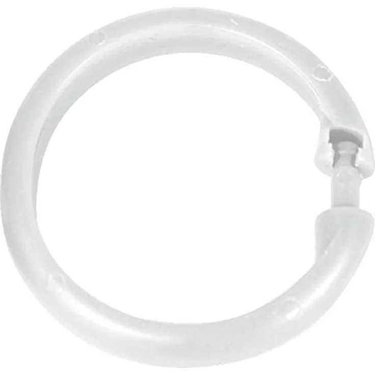 WENKO Duschvorhangringe 12 Stück groß Weiss