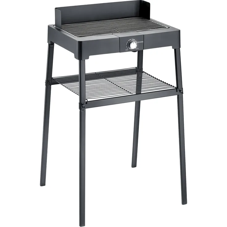 Severin PG 8561 Elektrogrill, Standgrill mit Grillrost, schwarz, 2.200 Watt, 44,5 x 26 cm Grillfläche