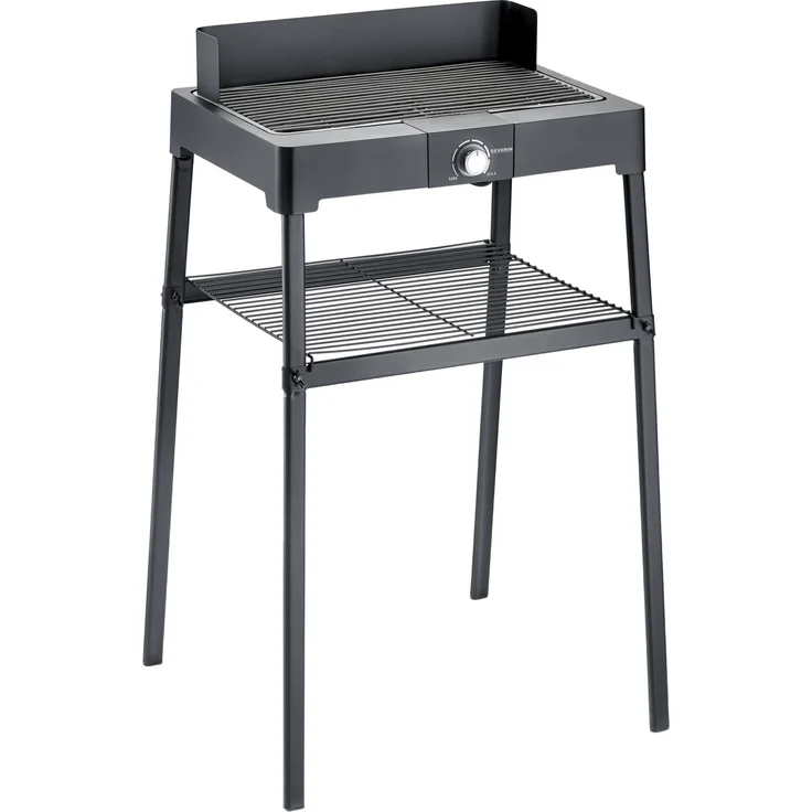 Severin PG 8561 Elektrogrill, Standgrill mit Grillrost, schwarz, 2.200 Watt, 44,5 x 26 cm Grillfläche – Bild 1