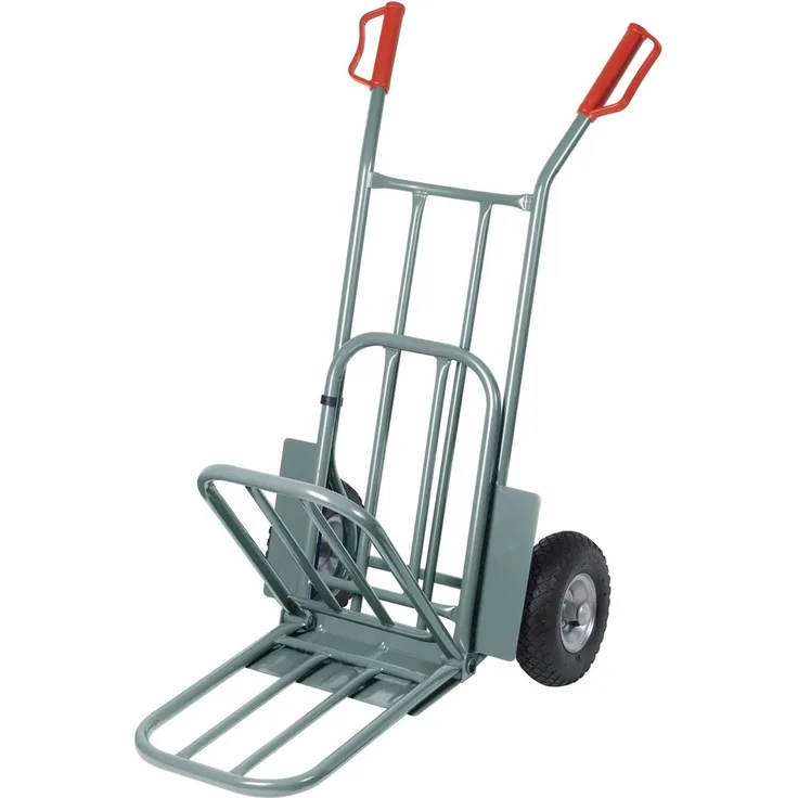 Ribitech Faltbarer Trittwagen 250kg belastbar mit aufblasbaren Rädern