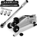 Deuba Hydraulischer Wagenheber 3t inkl. Gummiauflage  Drehmomentschlüssel 6tlg. 1/2 28-210Nm Vorteilsset