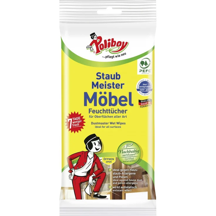 Poliboy Staubmeister Möbel Feuchttücher 24 Stück – Bild 3