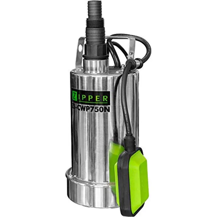 Zipper ZI-CWP750N Pumpentechnik, 116x87x90 11 m³/h Tauchmotorpumpe Klarwasserpumpe 750 Watt Betriebsspannung 230 V Entwässerung max. Förderhöhe 11 m max. Tauchtiefe 7 m max. Wassertemperatur 35 °C Kabellänge 10 m 8 kg