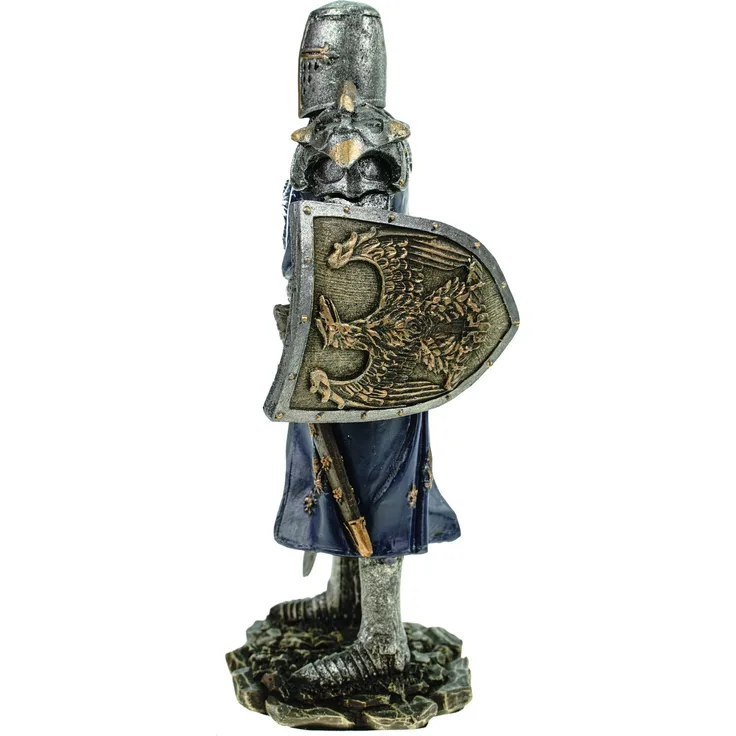 Deutscher Ritter in Rüstung Schwert und Schild 19 cm Figur Deko Skulptur