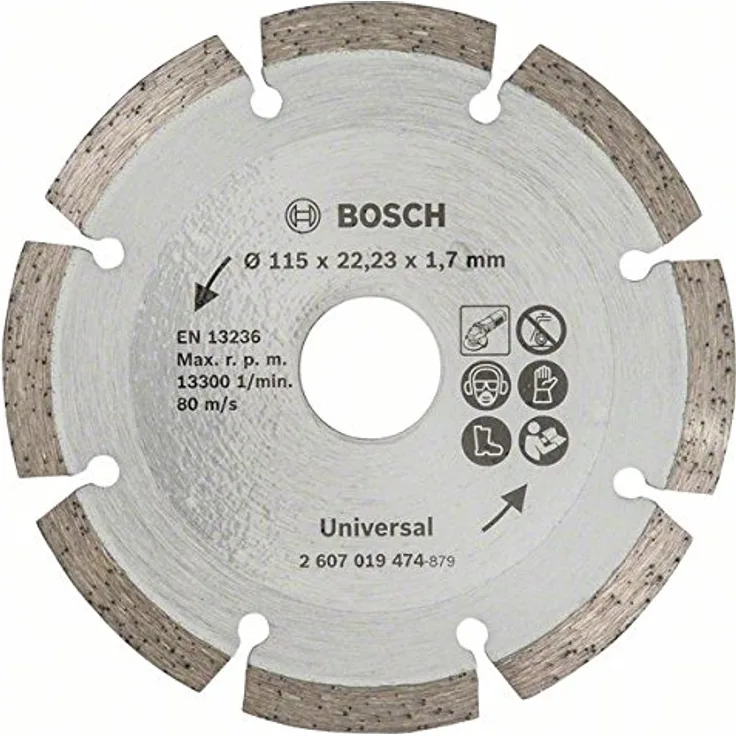 Bosch Diamanttrennscheibe für Baumaterial, 115 mm, 2607019474