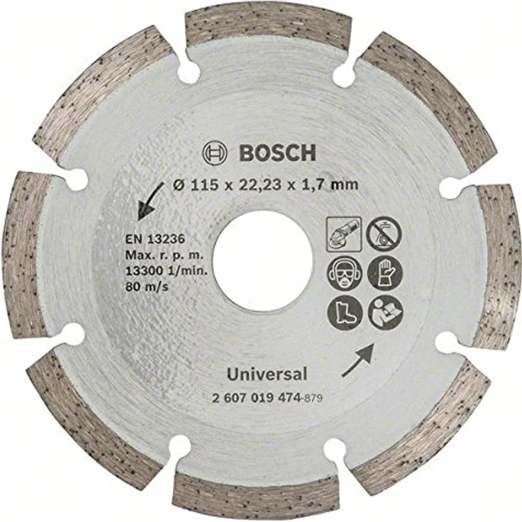 Bosch Diamanttrennscheibe für Baumaterial, 115 mm, 2607019474
