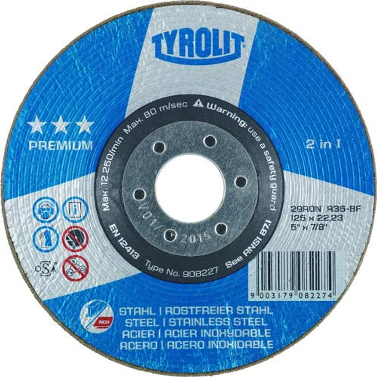 TYROLIT Rondeller Premium 2in1 | 125 mm | Korn 36 | Form 29RON | 1 Stück