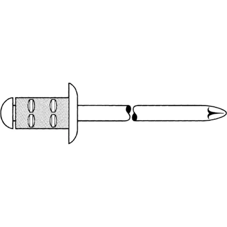Poly Grip Mehrbereichsniete Flachrundkopf 4.8 x 10 mm, Aluminium mit Stahldorn, 500 Stück,1433831