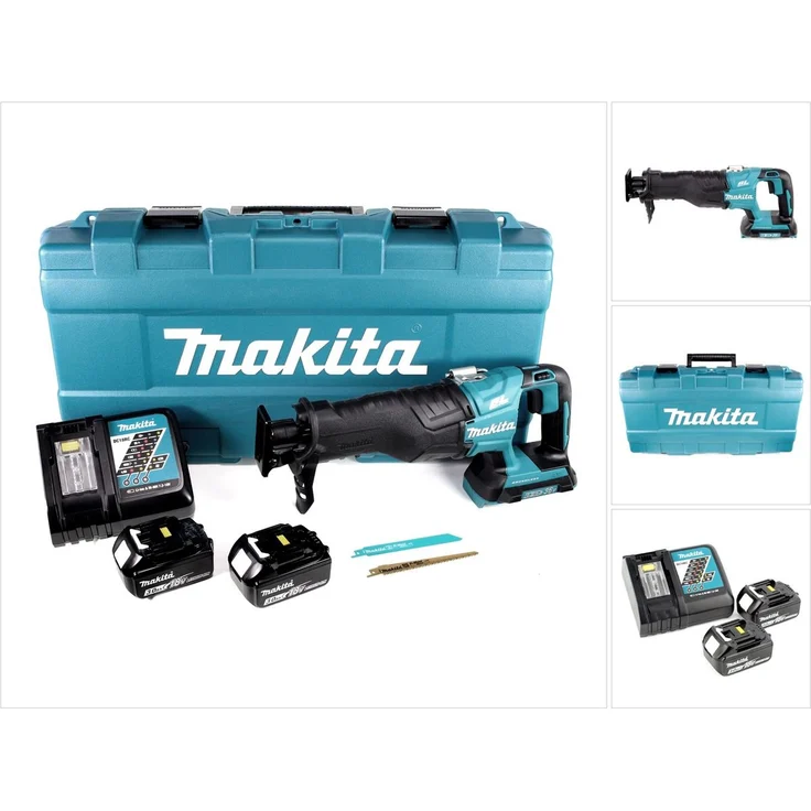 Makita DJR 360 RFK Akku Reciprosäge 36V (2x18V) Brushless Säbelsäge im Koffer + 2x 3,0 Ah Akku + Ladegerät