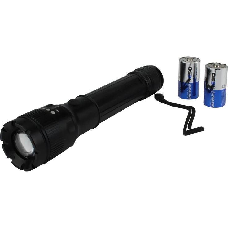 Unitec Taschenlampe 49612, Taschenlampe, Aluminium, Schwarz, 30.00 18.00 4.60 cm
