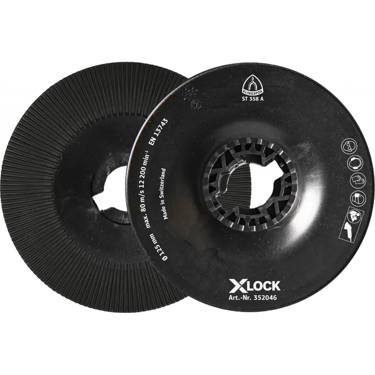 Klingspor ST358A FI-Stützteller gerippt, 125 mm X-LOCK