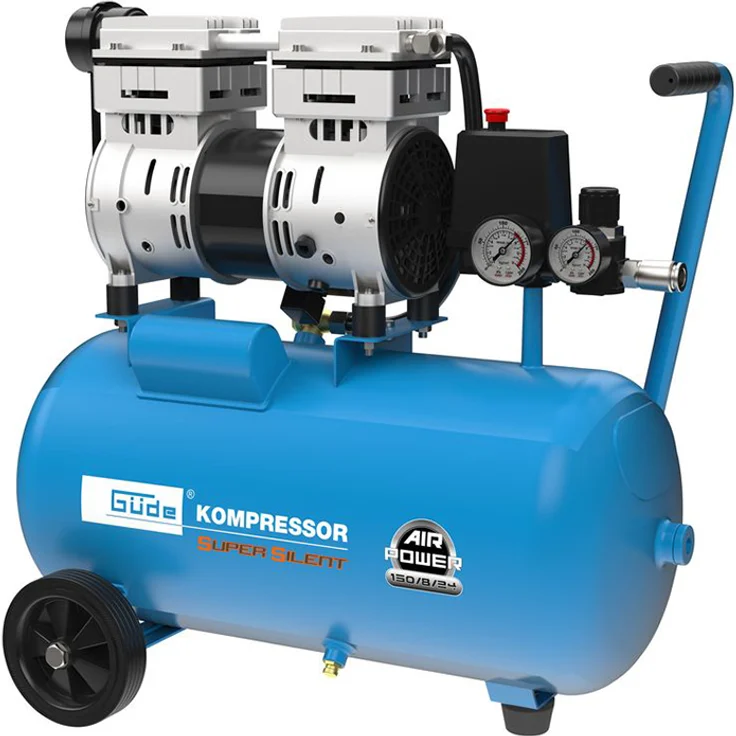 GÜDE Leise Kompressor 150-8-24 Druckluft 24 Liter ölfrei 8 bar Druck 750W 50136 – Bild 1