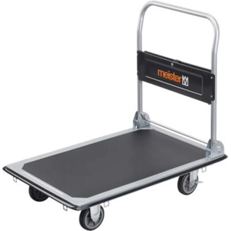 Meister Plattformwagen - Klappbar - Bis 300 kg Tragkraft - Feststellbremse - Transporthilfe mit Lenkrollen - Paketwagen mit Antirutsch-Beschichtung - Klappwagen aus Stahl - 8985540 – Bild 1