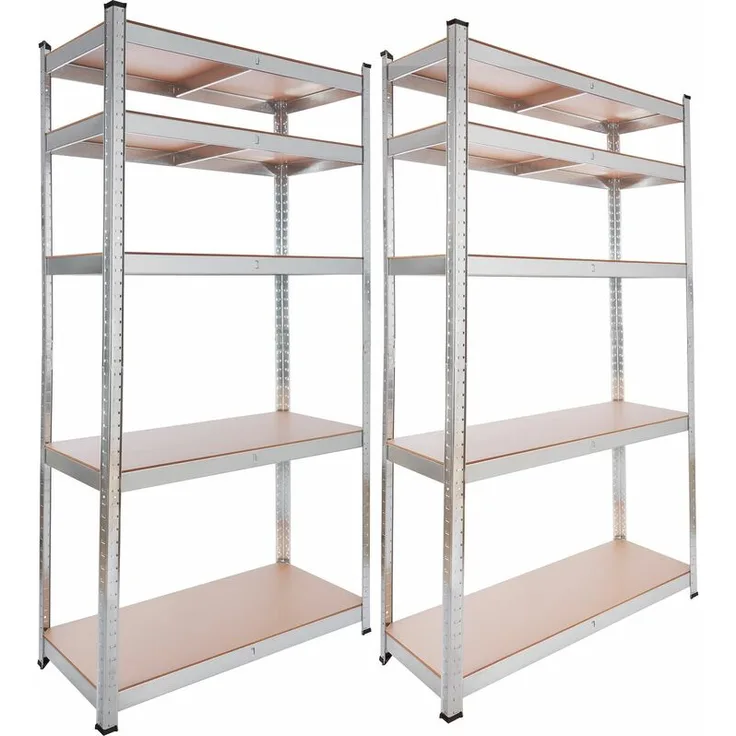 2x Arebos Schwerlastregal 180x90x40cm 875kg - Argenté