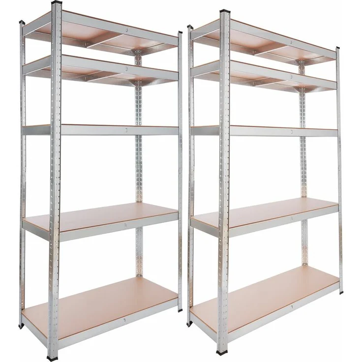 2x Arebos Schwerlastregal 180x90x40cm 875kg - Argenté