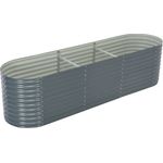 vidaXL Garten-Hochbeet 320x80x81 cm Verzinkter Stahl Grau