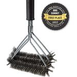 Grillbürste Mit 3 Bürstenköpfen Aus Hochwertigem Edelstahl Extra Langer Griff Spülmaschinengeeignet Drahtbürste Für Elektro, Gas Oder Holzkohle-Grill Grillrostbürste von Blumtal