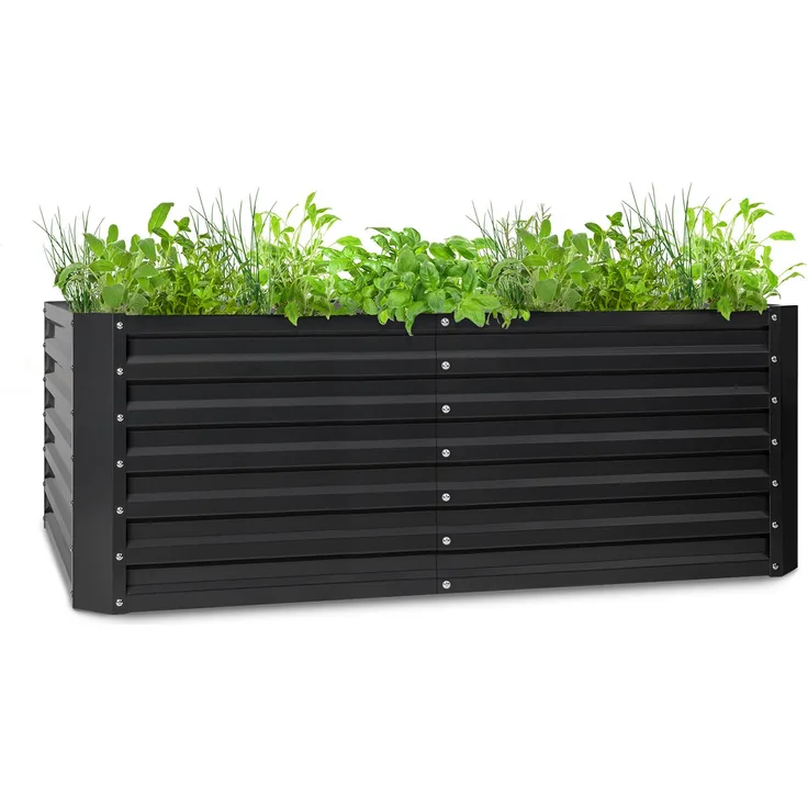 High Grow Straight Hochbeet 200x60x100cm 1200l Stahl Anthrazit