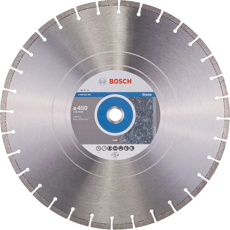 Bosch Professional Diamanttrennscheibe Standard für Stone, 450 x 25,40 x 3,6 x 10 mm, 2608602605 – Bild 1
