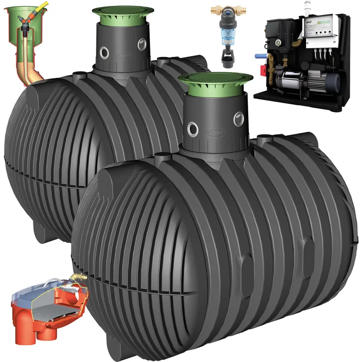 GRAF Regenwasser-Erdtank Carat 13000L Haus Professionell begehbar