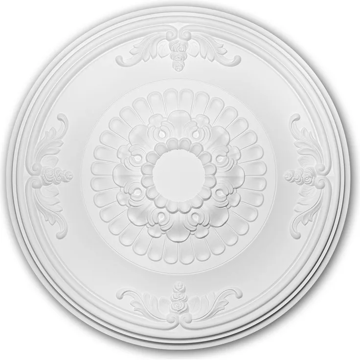 Profhome Decor - Rosette PROFHOME 156045 Zierelement Deckenelement Neo-Empire-Stil weiß Ø 66,3 cm