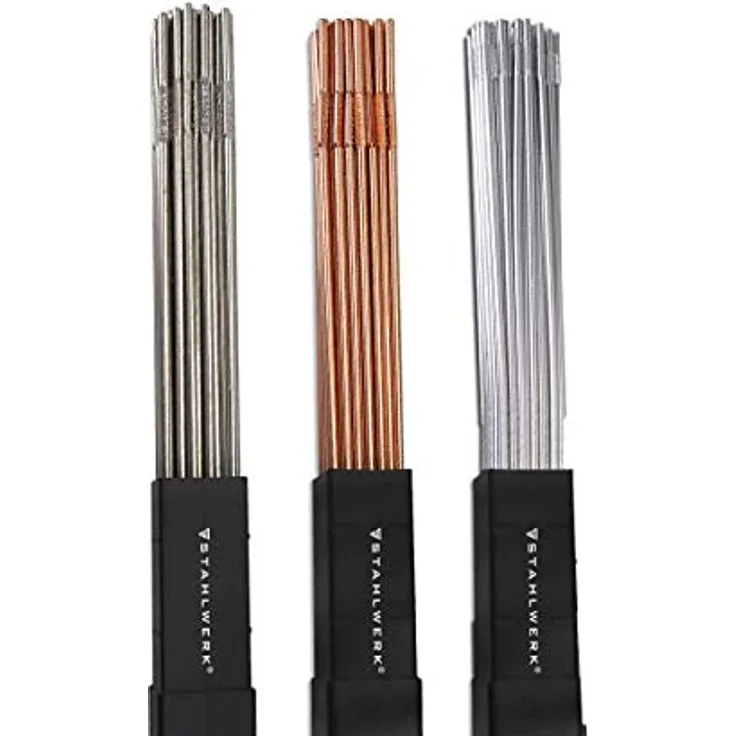 STAHLWERK Schweißstäbe Set Stahl & Edelstahl hochlegiert & Aluminium / Ø 1,6 x 500 mm / je 1kg