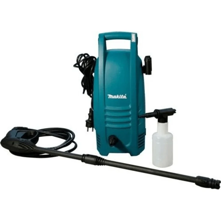 Makita HW101 Kaltwasser-Hochdruckreiniger 1300 W 100 bar 360 l-h mit verstellbarem Wasserdruck Schlauch Pistole und Bürste – Bild 3