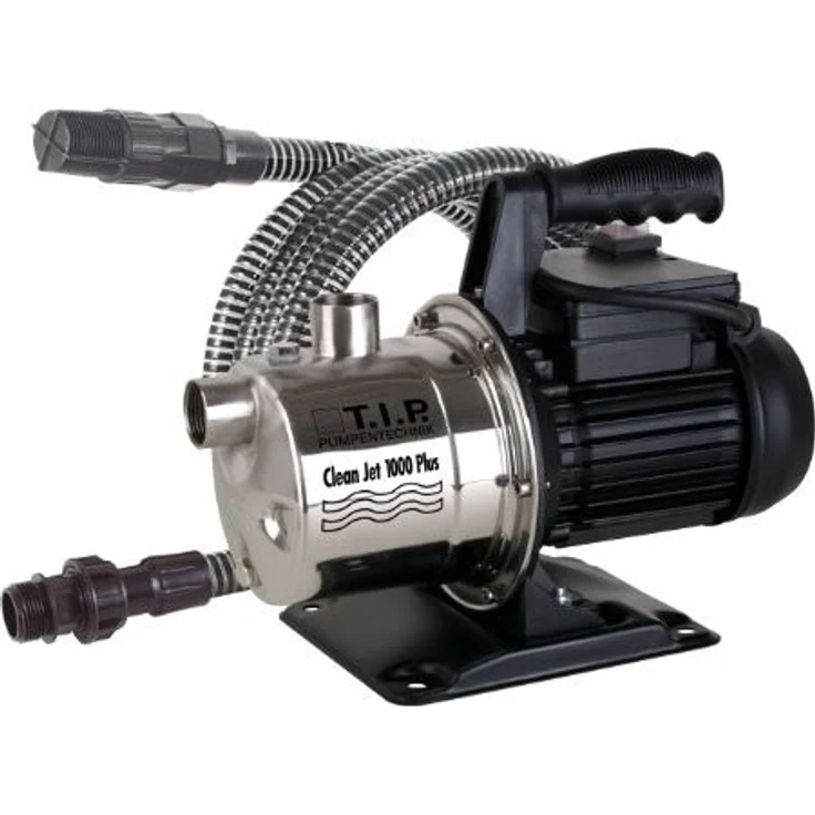 T.I.P. Clean Jet 1000 Plus + Kit Bewässerungspumpe 800 Watt 3.300 l/h Bewässerung max. Förderhöhe 46 m max. Förderdruck 4,6 bar max. Ansaughöhe 9 m max. Wassertemperatur 35 °C Kabellänge 1,5 m 9 kg – Bild 1