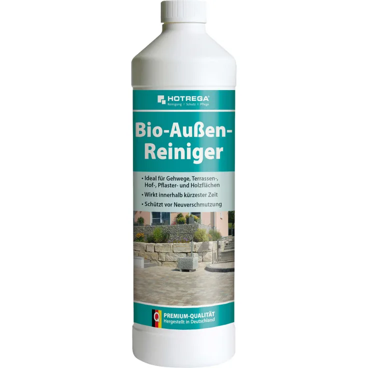 HOTREGA Bio Außen Reiniger 1L - Profi für Hof, Terrasse, Stein und Holz