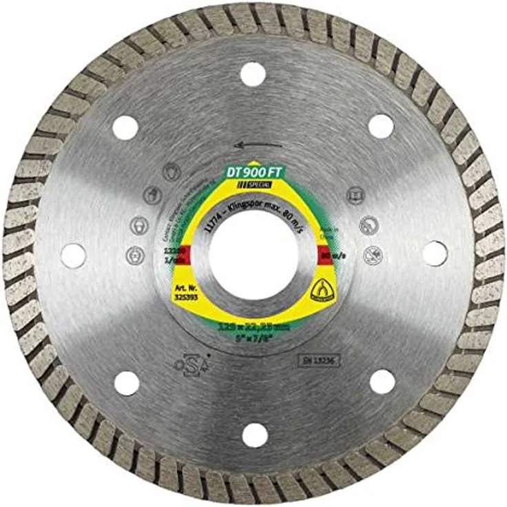 Klingspor DT 900 FT SPECIAL Diamanttrennscheibe für Fliesen, Premium für Winkelschleifer , 125 x 22,23 x 1,4 mm