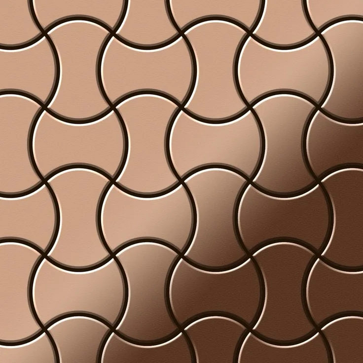 Mosaik Fliese massiv Metall Kupfer gewalzt in kupfer 1,6mm stark ALLOY Infinit-CM Designed by Karim Rashid 0,91 m2
