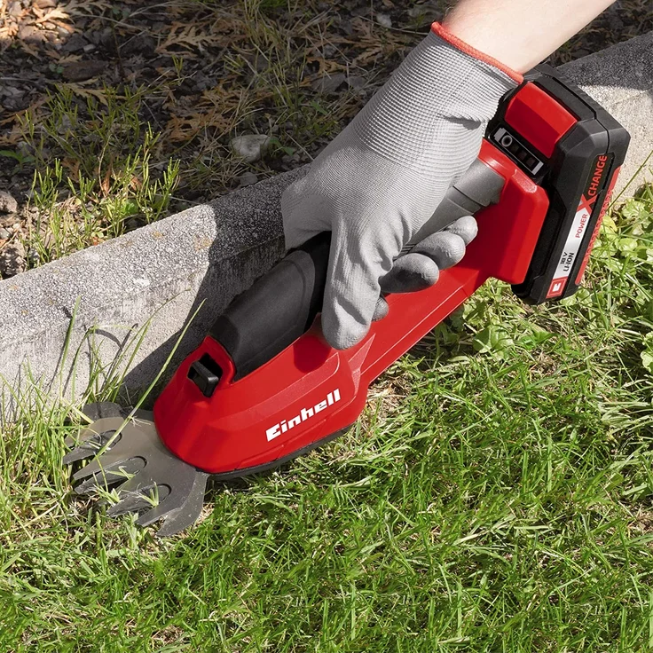 Einhell Akku-Gras- und Strauchschere GE-CG 18 Li-Solo Power X-Change Li-Ion, 18 V, Schnittbreite Grasschneideblatt 100 mm, Schnittbreite Strauchmesser 200 mm, ohne Akku und Ladegerät – Bild 4