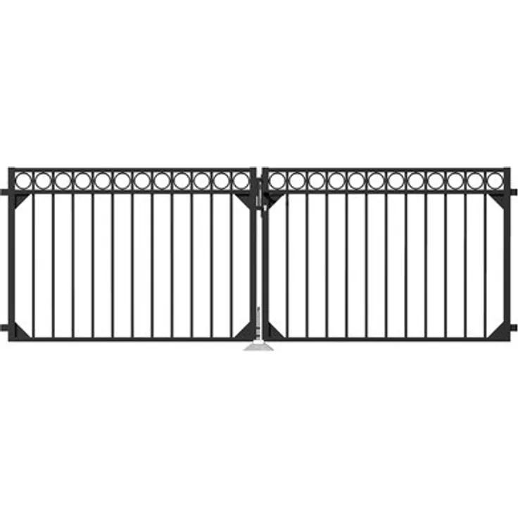 Metallzaun Doppeltor Circle Schwarz 100 cm x 301 cm