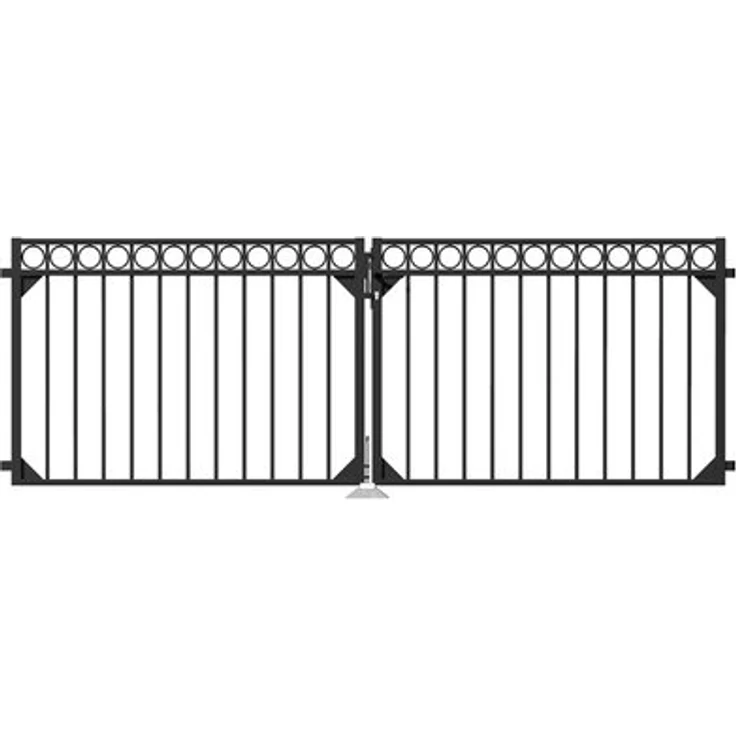 Metallzaun Doppeltor Circle Schwarz 100 cm x 301 cm