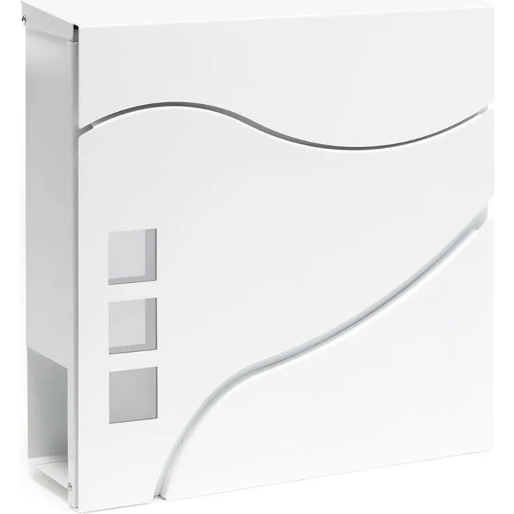 Moderner Design Briefkasten V28 Weiß Wandbriefkasten pulverbeschichtet Zeitungsrolle