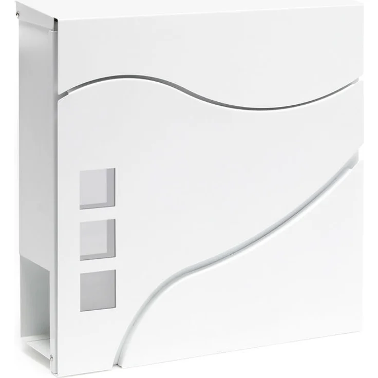 Moderner Design Briefkasten V28 Weiß Wandbriefkasten pulverbeschichtet Zeitungsrolle