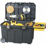 Stanley Werkzeugbox (96,2 x 59,1 x 57,8 cm, robust und mobil, 190l Stauraum, belastbar, Koffer mit Metallverschlüssen, Box mit herausziehbarem Handgriff) 1-93-278