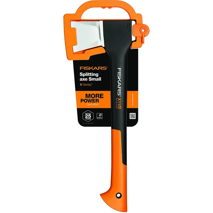 Fiskars Spaltaxt, Inklusive Klingen- und Transportschutz, Länge: 44 cm, Antihaftbeschichtet, Hochwertige Stahl-Klinge-Glasfaserverstärkter Kunststoff-Stiel, Schwarz-Orange, X11S, 1,1 kg, 1015640 – Bild 2