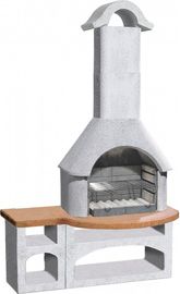 Buschbeck 90076.000 Bozen Holzkohlegrillkamin, weiß-terra