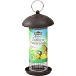 Dehner Natura Wildvogel-Futtersäule, für Erdnusskerne und Rosinen, ca. 20 x 13 x 13 cm, Metall, schwarz