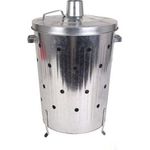 Verbrennungstonne 75l verzinkt Feuertonne Feuerschale Verbrenner Terrassenofen