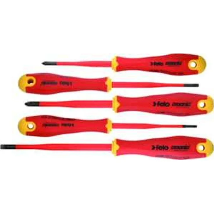 Felo 0715762743 e-slim Isolierter Schraubendreher-Set, Schlitz und Phillips (5 Stück)