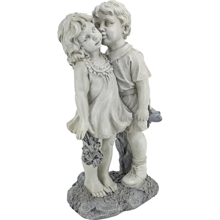 Design Toscano Jung verliebt: Sich küssende Kinder, Gartenfigur