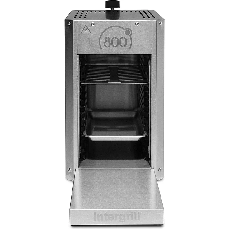 intergrill 800° Gasgrill Pure Steakgrill Hochleistungsgrill Oberhitzegrill 3.5kw 10kg Edelstahl inkl. Grillrost Gastroschale Grillrostheber Elektroimpulszündung, Maße 57 x 23 x 39 cm – Bild 2