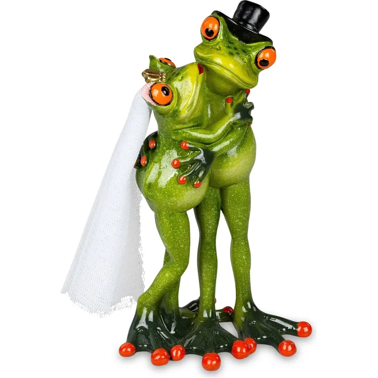 Formano lustige Frösche Figur Brautpaar Hochzeit frog Poly 18 cm