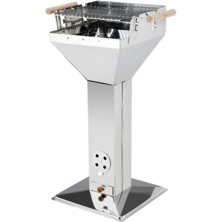 Activa Holzkohlegrill Säulengrill Saalfeld, Holzkohlegrillfläche 36 x 36 cm