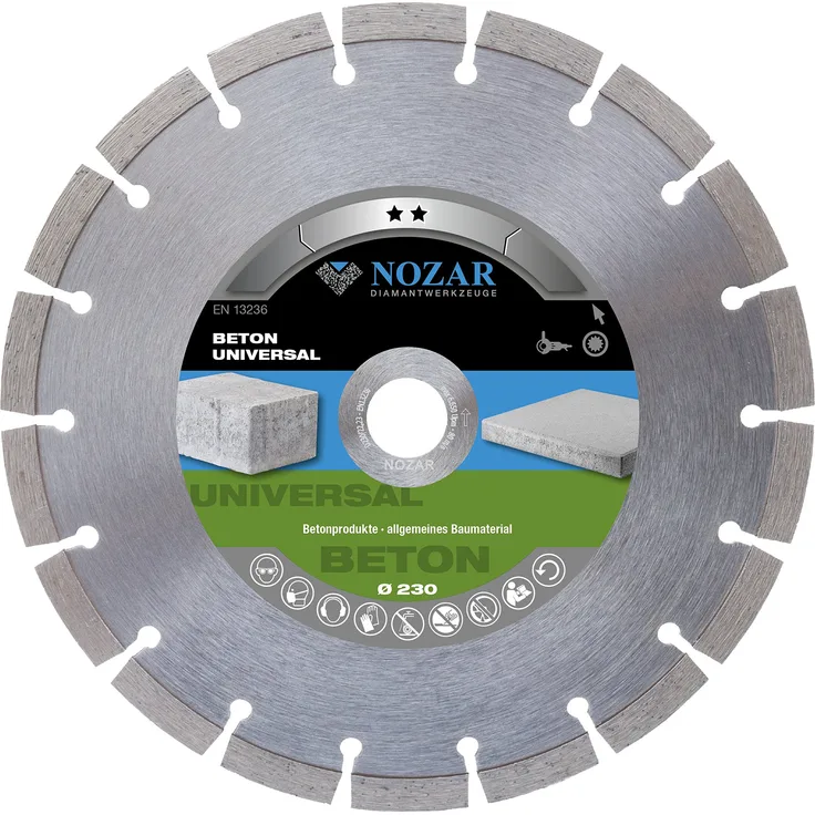 Trenntechnik / Diamant-Trennscheibe Beton Universal 10 universell für weiches bis mittelhartes Baumaterial, Betonprodukte und für mittlere Schneidearbeiten 33 x 2,4 x 10 mm