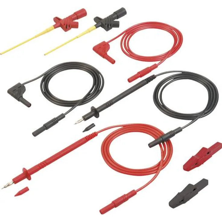 SKS Hirschmann MMS 2040 Sicherheits-Messleitungs-Set (Lamellenstecker 4mm - Lamellenstecker 4 mm, Prüfspitze) 1.00m Schwarz, Rot