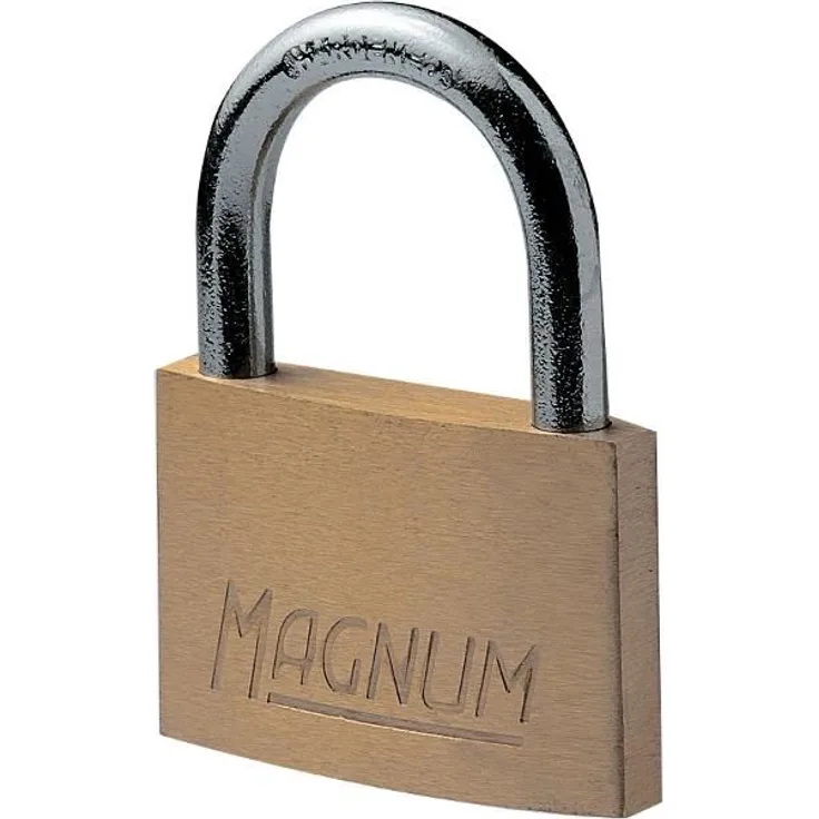 Schlüsselschloss MAGNUM aus Messing 50mm Stahlbügel