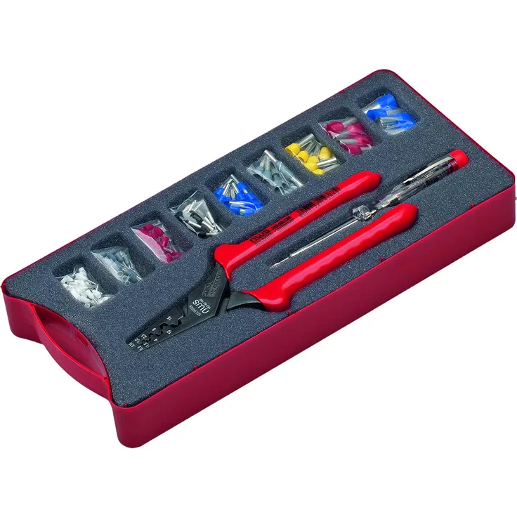 Presszangen-Set 152teilig Aderendhülsen 0.5 bis 16 mm² Inkl. Aderendhülsensortiment, Inkl. Spannungsprüfer NWS 143-BIS
